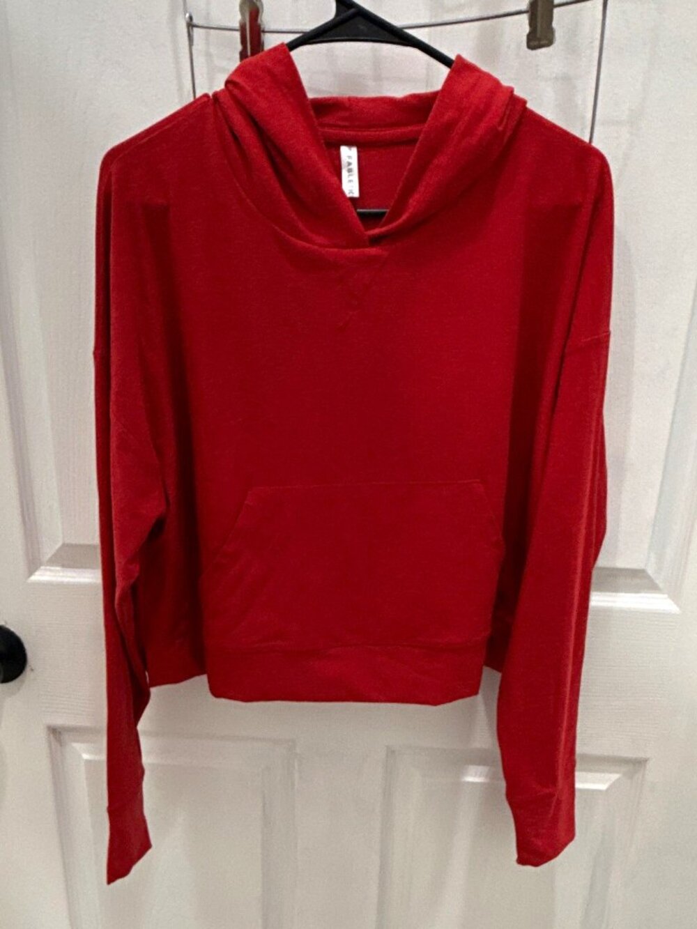 Fabletics Women’s Pullover Hoodie L Red Knit Polyester Elastane SUPER SOFT!